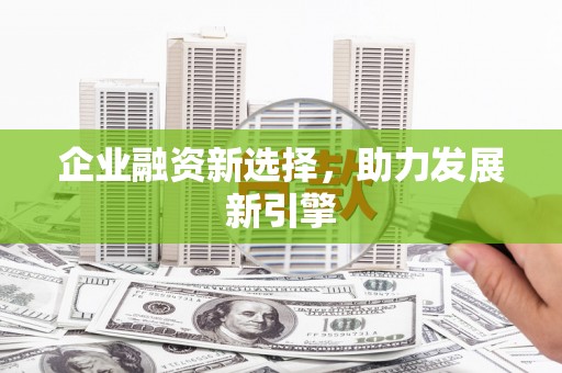 青山企业融资新选择，助力发展新引擎