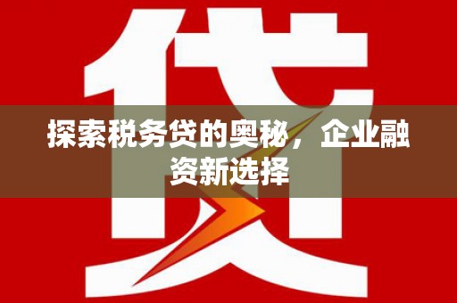 青山探索税务贷的奥秘，企业融资新选择