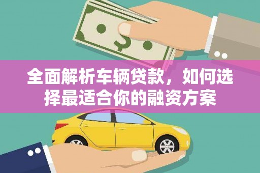 青山全面解析车辆贷款，如何选择最适合你的融资方案